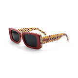 Checker Classic Red-Frame Sunglasses